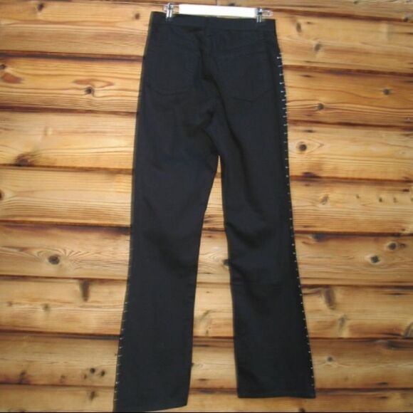 NWT Black Boot Cut Long Rhinestone Jeans - Picture 5 of 8